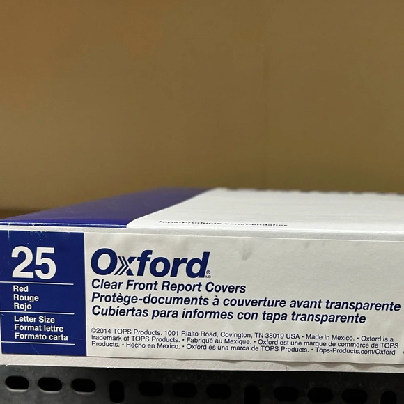 NWT Oxford Letter Size Clear Front Report Covers Red - Picture 3 of 9